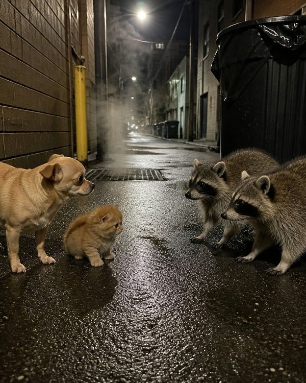 A rival gang of raccoons